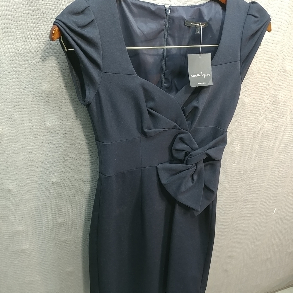 Nanette Lepore Navy Blue Dress sz 4 back